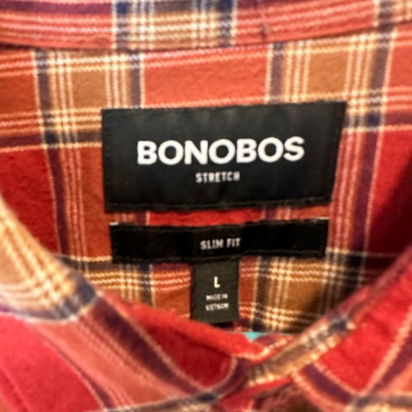 Men's Bonobos slim fit Flannel button down Size Large - Picture 2 of 5